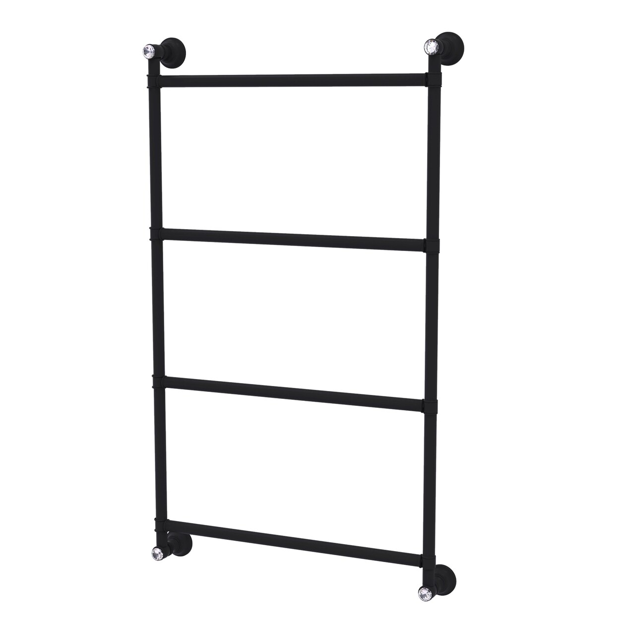 Carolina Crystal Collection 4 Tier 18 Inch Ladder Towel Bar - Matte Black